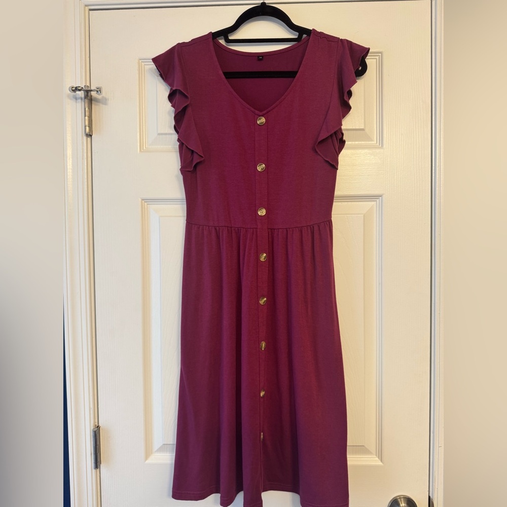 Purple midi dress
